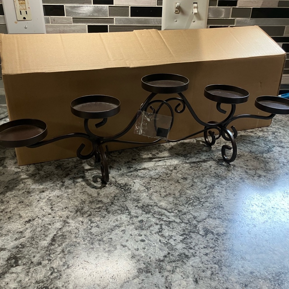 Filigree Iron Candelabra Candleholder New!